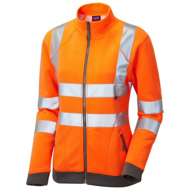 Leo Workwear SSL03-O Hollicombe ISO 20471 Class 2 Womens Sweatshirt Orange